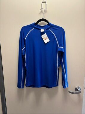 Men's Long Sleeve Rash Guard Swim Shirt - Blue